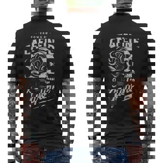 Powered By Gasoline And Caffeine Tee Men's Back Print T-Shirt - Monsterry