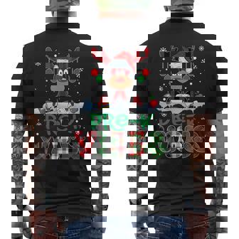 Pre-K Vibes Teacher Red Plaid Reindeer Christmas Kids Men's Back Print T-Shirt - Monsterry