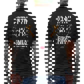 Pretend I'm A Reindeer Lazy Christmas Costume Xmas Men's Back Print T-Shirt - Monsterry