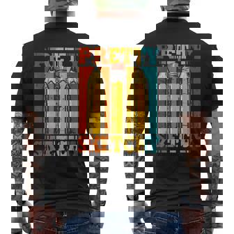 Pretty Sketchy Pencils Sketch Sketching Paint Men's Back Print T-Shirt - Monsterry
