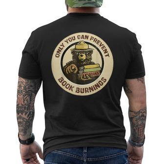 Only You Can Prevent Book Burnings Books Men's T-shirt Back Print - Thegiftio UK