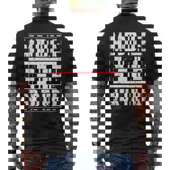 Promoted To Middle Brother New Baby Announcement Men's Back Print T-Shirt - Monsterry