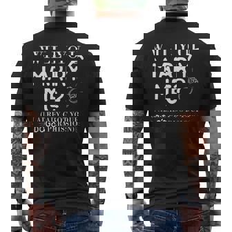 Proposal For Men Will You Marry Me Dog Lover T-Shirt Men's Back Print T-Shirt - Monsterry