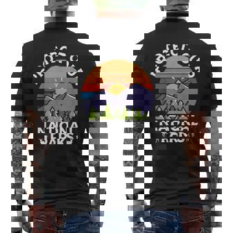Protect Our National Parks Hiking Camping Souvenir Men's T-shirt Back Print | Mazezy
