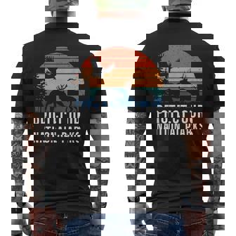 Protect Our National Parks Retro Wildlife Conservation Men's T-shirt Back Print | Seseable CA