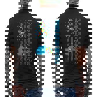 Proud Autism Brother American Flag Autism Awareness Brother Men's T-shirt Back Print | Seseable CA