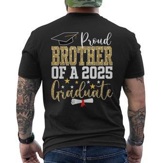 Proud Brother Of A 2025 Graduate Brother Graduation 2025 Men's T-shirt Back Print - Thegiftio UK