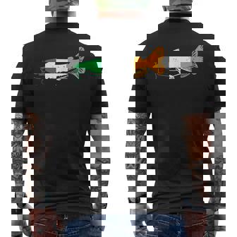 Proud Irish Flag Fish Catfish Fishing Ireland Flag Fisherman Men's Back Print T-Shirt - Monsterry