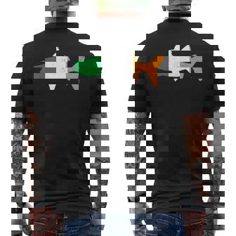 Proud Irish Flag Fish Snook Fishing Ireland Flag Fisherman Men's Back Print T-Shirt - Monsterry
