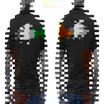 Proud Irish Flag Fish Walleye Fishing Ireland Flag Fisherman Men's Back Print T-Shirt - Monsterry