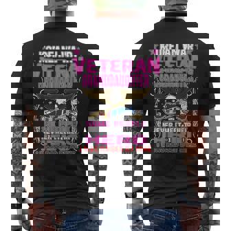 Proud Korean War Veteran Granddaughter Military Family Men's Back Print T-Shirt - Monsterry