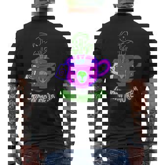 Psychedelic Mushroom Trippy Alien UFO Rave Festival Men's Back Print T-Shirt - Monsterry