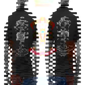 Pugs & Roses Classic Rock And Roll Lover Pug Owner Camiseta Hombre Estampado Espalda - Regaloses