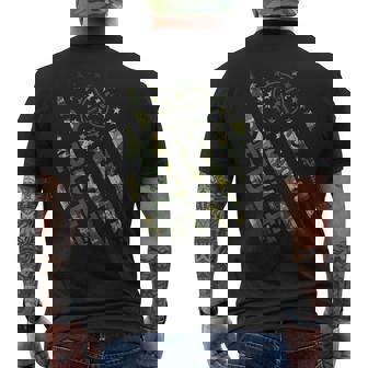 Pull Shotgun Skeet Trap Clay Pigeon Shooting Camo Usa Flag Men's Back Print T-Shirt - Monsterry