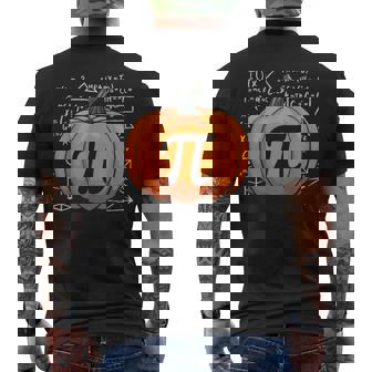 Pumpkin Pie Math Thanksgiving Pi Day Math Teacher Fall Men's Back Print T-Shirt - Monsterry