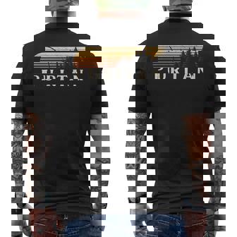 Puritan CO Vintage Evergreen Sunset Eighties Retro Men's Back Print T-Shirt - Monsterry