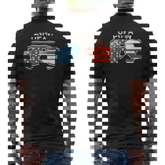 Puritan PA Vintage US Flag Sunglasses Men's Back Print T-Shirt - Monsterry