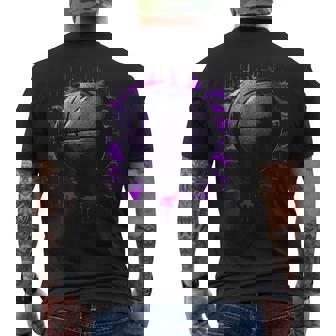 Purple Basketball Camouflage Men's T-shirt Back Print - Monsterry