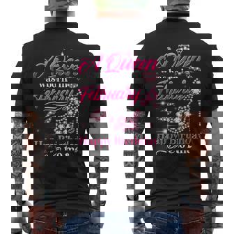 A Queen Was Born In February Birthday To Me Diamond Crown Men's Back Print T-Shirt - Monsterry