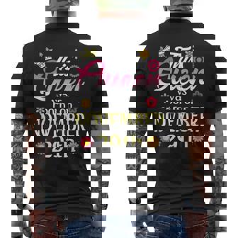 This Queen Was Born On November 29th Birthday Flower Nov 29 Men's Back Print T-Shirt - Monsterry