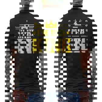 His Queen Her King Wedding Anniversary Valentines Couple Men's Back Print T-Shirt - Monsterry