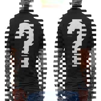 Question Mark Costume Carnival Fancy Dress Alphabet Question T-Shirt mit Rückendruck - Geschenkecke