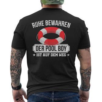 Quiet Keep The Pool Boy Lifeguard Pool Boy T-Shirt mit Rückendruck - Geschenkecke