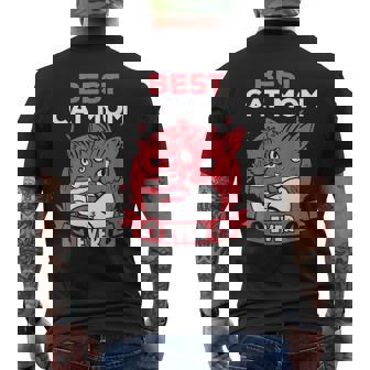 Quote Distressed Vintage Best Cat Mom Ever Portal Cat Men's Back Print T-Shirt - Monsterry