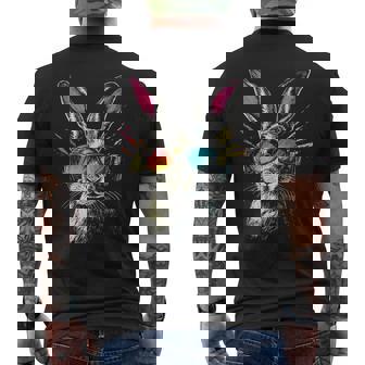 Rabbit Animal Motif Music Headphones Sunglasses Rabbit T-Shirt mit Rückendruck - Geschenkecke