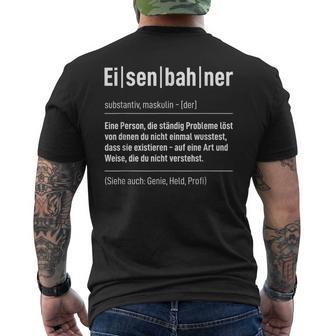 Railway Saying Model Railway Train Railway Definition T-Shirt mit Rückendruck - Geschenkecke