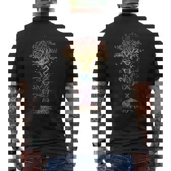 Rainbow DNA Tree Plant Genealogy Student Lover Men's Back Print T-Shirt - Monsterry