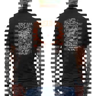 Raised On Old School Graffiti Rap Hip Hop Cassette Men's T-shirt Back Print - Monsterry