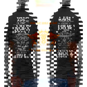 Real Kings Are Born On January 4th Birthday Men's Back Print T-Shirt - Monsterry
