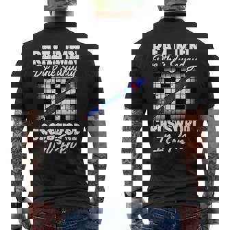 Real Men Do Crossword Puzzles In Pen Men's Back Print T-Shirt - Monsterry