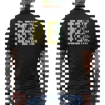 Recycle Reuse Renew Rethink Earth Day Environmental Activism Men's Back Print T-Shirt - Monsterry