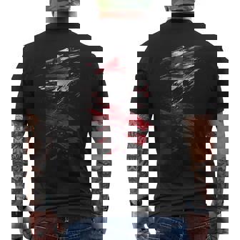 Red And Black Dynamic Splatter Graphic Men's T-shirt Back Print - Thegiftio UK