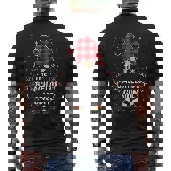 Red Buffalo Plaid Matching The BACHELOR Gnome Christmas Men's Back Print T-Shirt - Monsterry