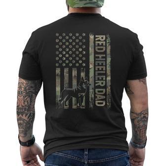 Red Heeler Dad On Back Camo Usa Flag Men's T-shirt Back Print - Thegiftio UK