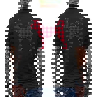 Red Plaid Siberian Husky Dog Lover Family Christmas Pajama Men's Back Print T-Shirt - Monsterry