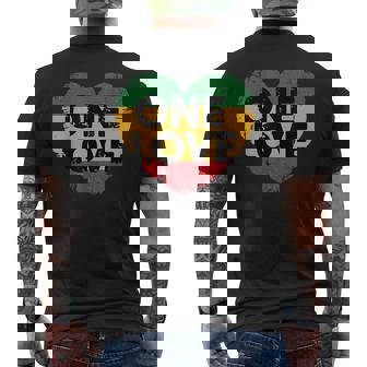 Reggae Heart One Love Rasta Reggae Music Rastafarian Jamaica Men's T-shirt Back Print | Mazezy