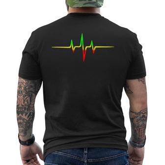 Reggae Heartbeat Pulse Frequency Music Wave Colours T-Shirt mit Rückendruck - Geschenkecke