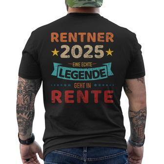 Rentner 2025 Legend Retirement For Grandpa T-Shirt mit Rückendruck - Geschenkecke