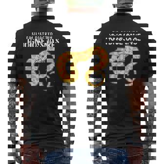 Reptile Lover Easily Distracted By Hognose Snakes Men's Back Print T-Shirt - Monsterry