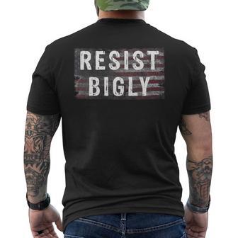 Resist Bigly American Flag Men's Back Print T-Shirt - Monsterry
