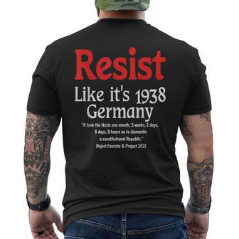 Resist Like It's 1938 Germany Men's T-shirt Back Print - Thegiftio UK