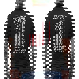 Resist Not My President Anti Trump American Flag Men's T-shirt Back Print - Monsterry