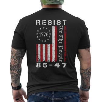 Resist Protest We The People 8647 86 47 Flag Protest Men's T-shirt Back Print - Thegiftio UK