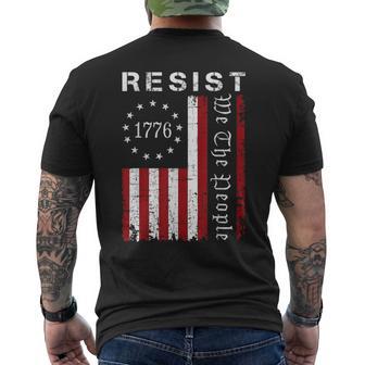 Resist Protest We The People Flag Protest Men's T-shirt Back Print - Thegiftio UK