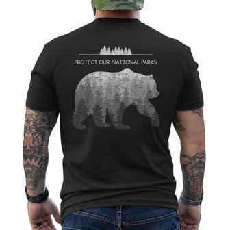Resist Save Our Parks Alt Us National Parks Bear Nature Men's T-shirt Back Print - Thegiftio
