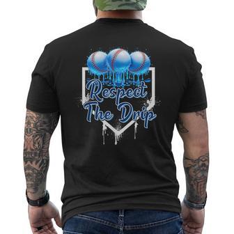 Respect The Drip Baseball Home Plate Drip Sprinkles Drip Men's T-shirt Back Print - Thegiftio UK